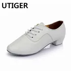 Обувь для бальных танцев для мужчин и мальчиков, Современная обувь для танго, для танго, черная, белая, для сальсы, на каблуке, WD042