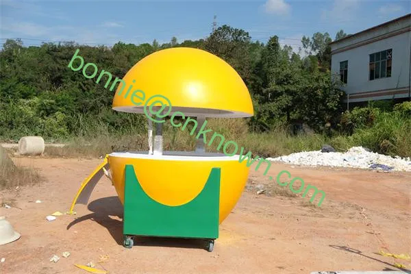 Простой в очистке оранжевый арбузный стиль уличный киоск для продажи продуктов