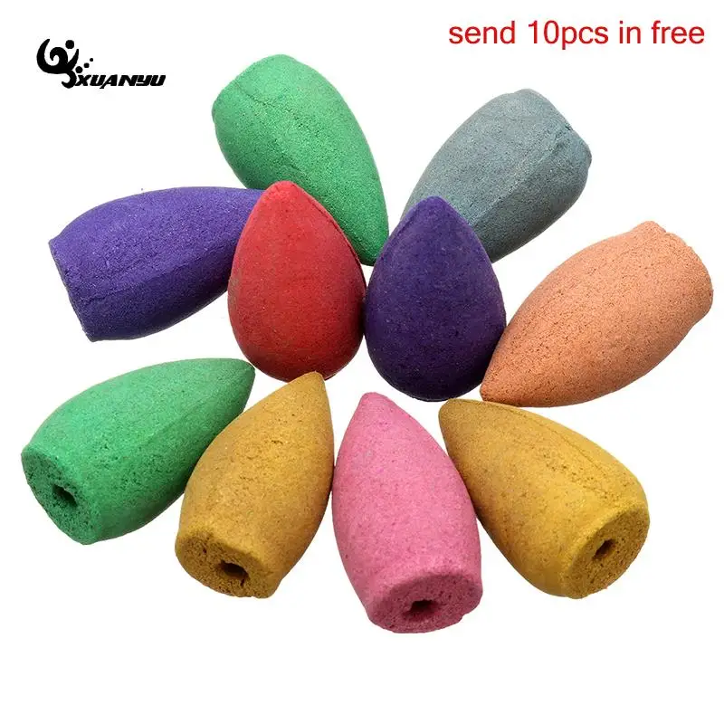 

Porcelain Buddha Backflow Incense Burner Incense Cone Sticks Holder Aroma Burner +10pcs Cone Incense Home Decoration