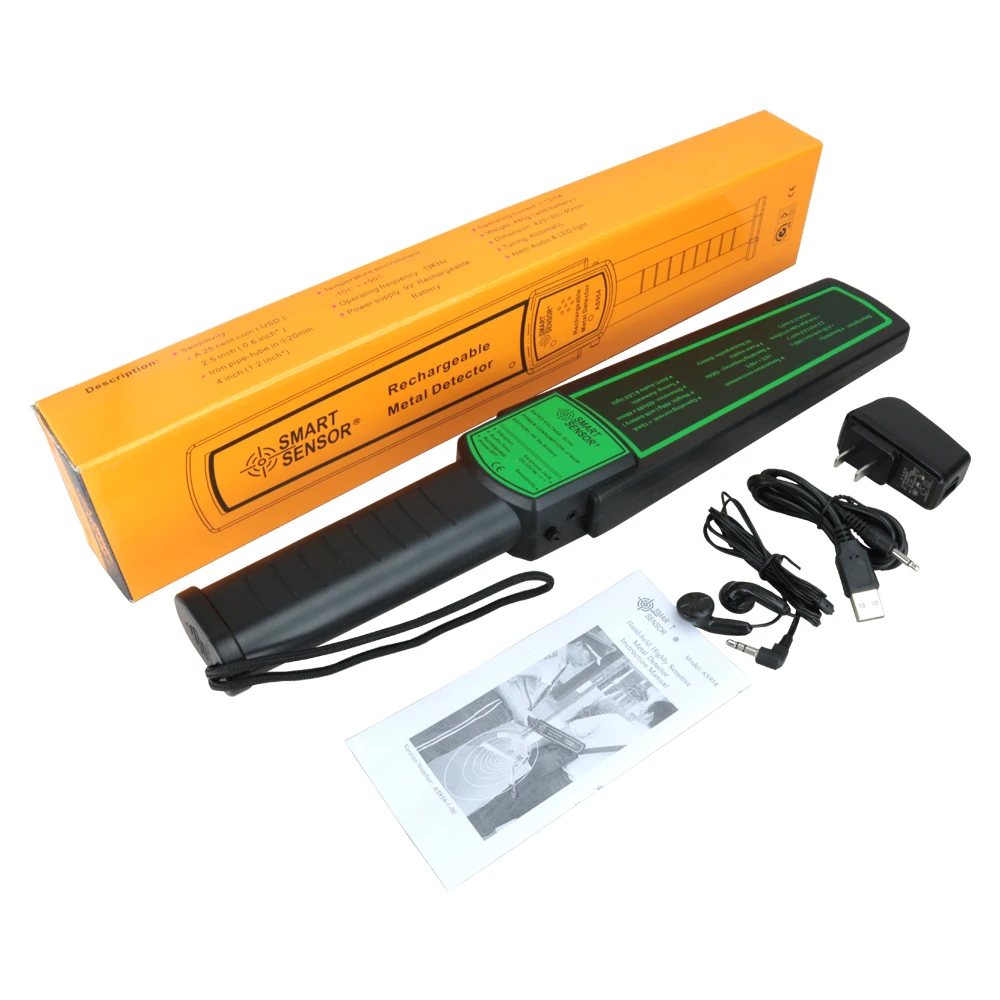 

Handheld metal detector Pinpointer High Sensitivity Security Scanner Hunter Tool with Rechargeable 9V Battery (include)