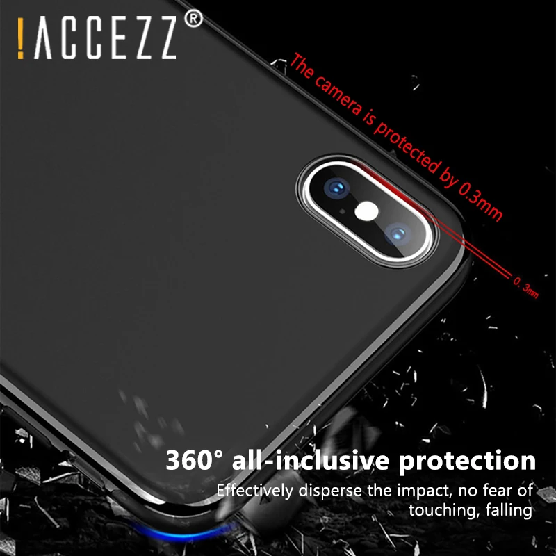 !ACCEZZ Magnetic Soft TPU Ultra Thin Full Protective Back Cover Case For Apple iPhone X/XS/XR/XS MAX Matte Fundas Shell Coque |