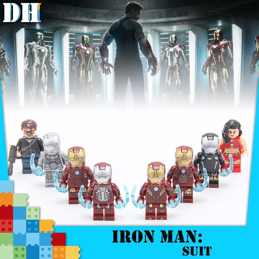 Tony iron man Endgame Marvel Мстители фигурка супергероя перца Железный человек строительные