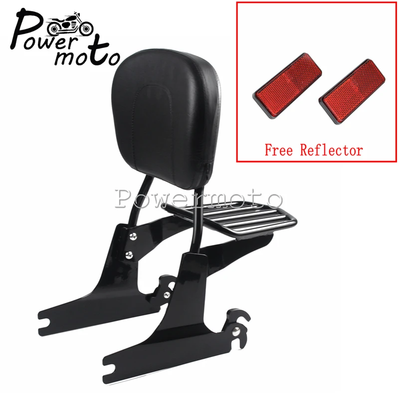 

Motorcycle Black Sissybar Backrest Luggage Rack Detachable Holder For Harley Dyna Super Glide 2002-2005