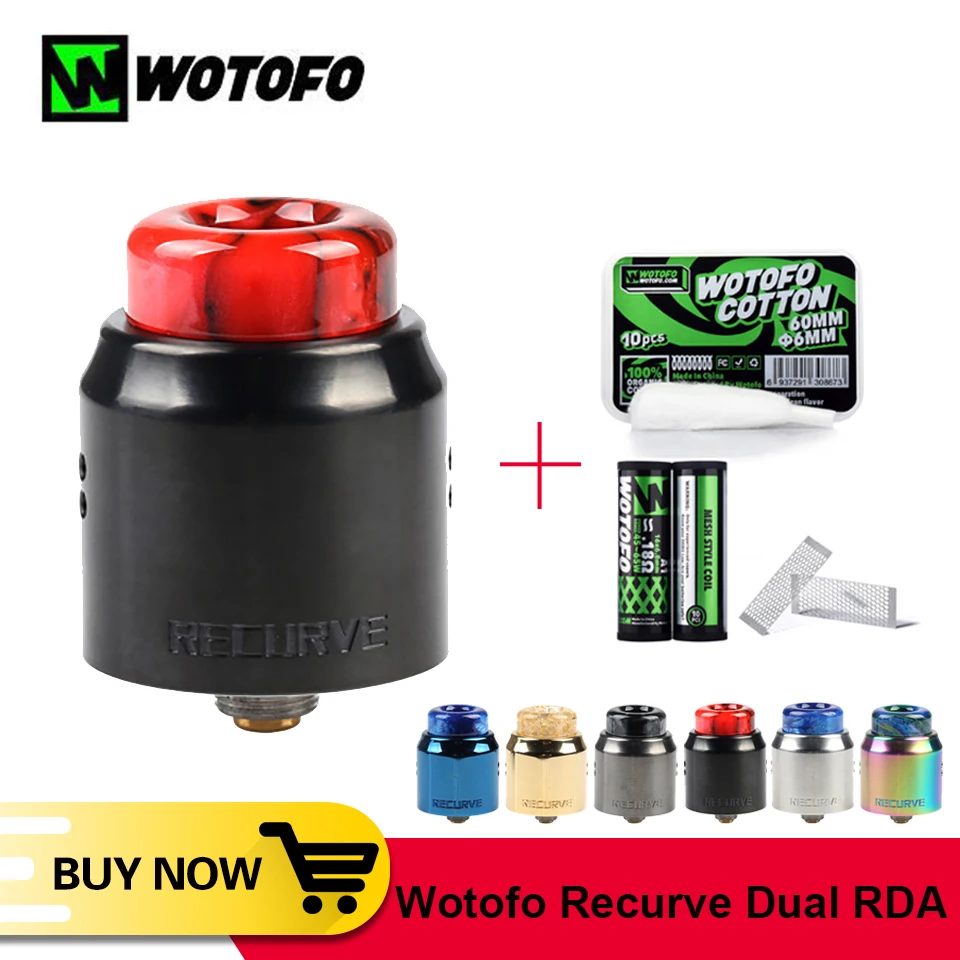 Новый оригинальный испаритель Wotofo Recurve Dual RDA Vape Tank 10 шт. профиль Contton и сетка