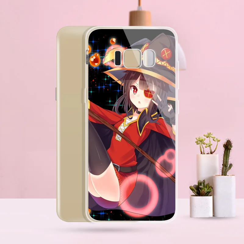 N142 Megumin Мягкий ТПУ силиконовый чехол для Samsung Galaxy A3 A5 A6 A7 A8 A9 M10 M20 S10 S10E Lite Plus 2017 2018 |