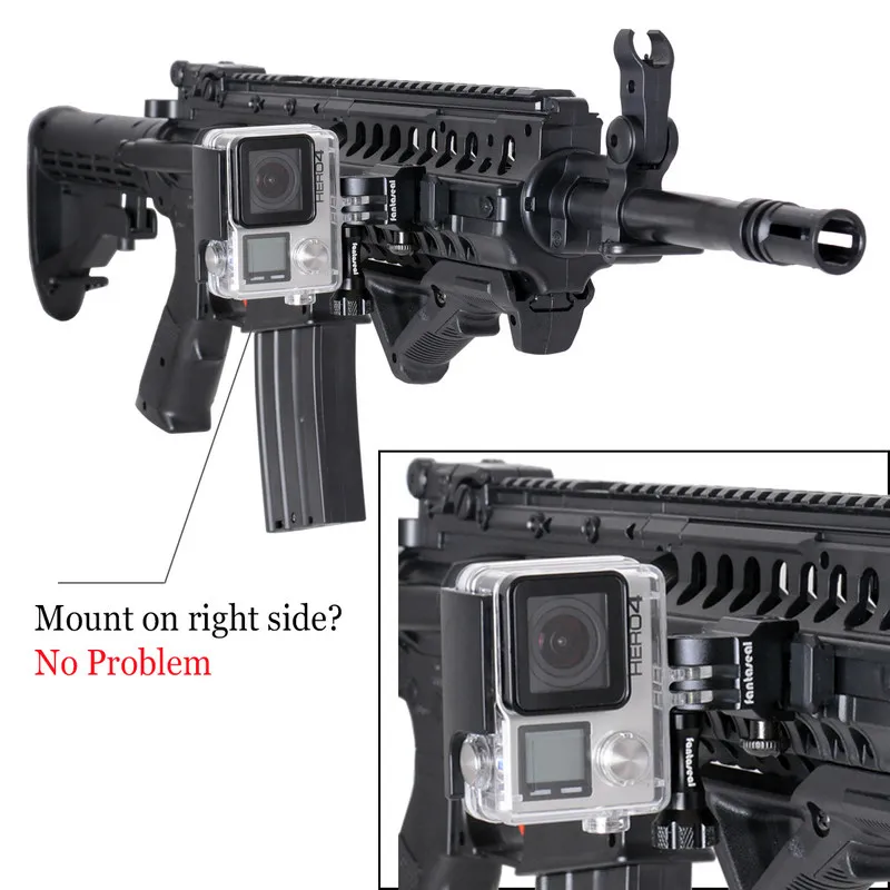 Picatinny Shot Gun Rail Mount страйкбол пистолет Вивер рейка алюминиевый сплав адаптер для Xiaomi Yi 4K 4K+ Gopro sony X3000 X1000 камера