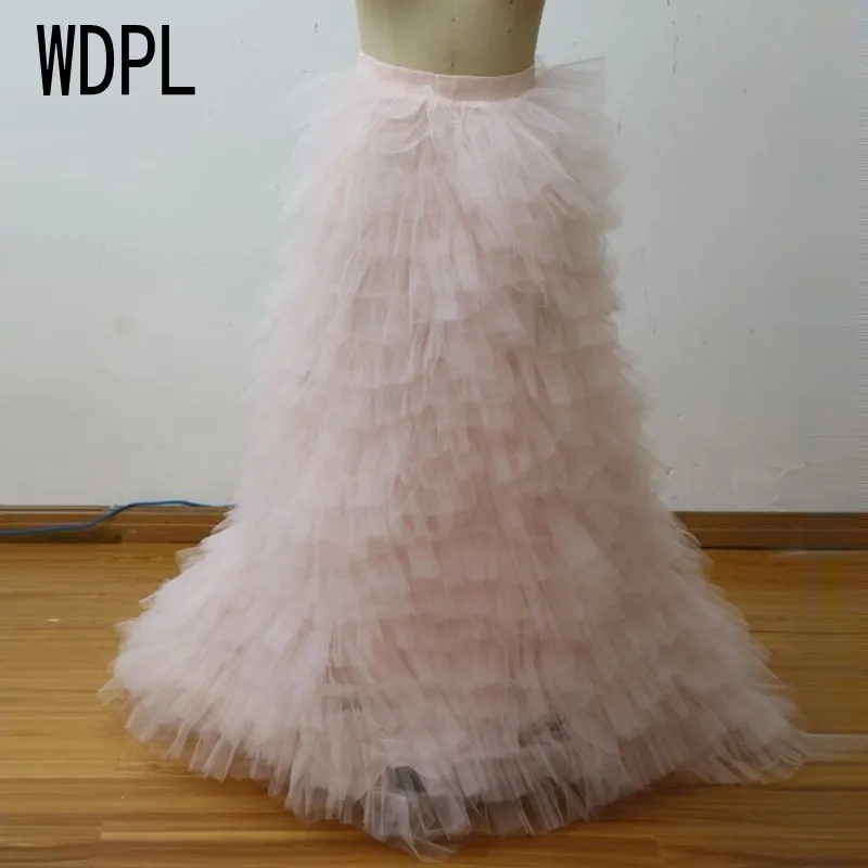 Женская юбка с оборками в несколько рядов розовая пачка из тюля макси на заказ