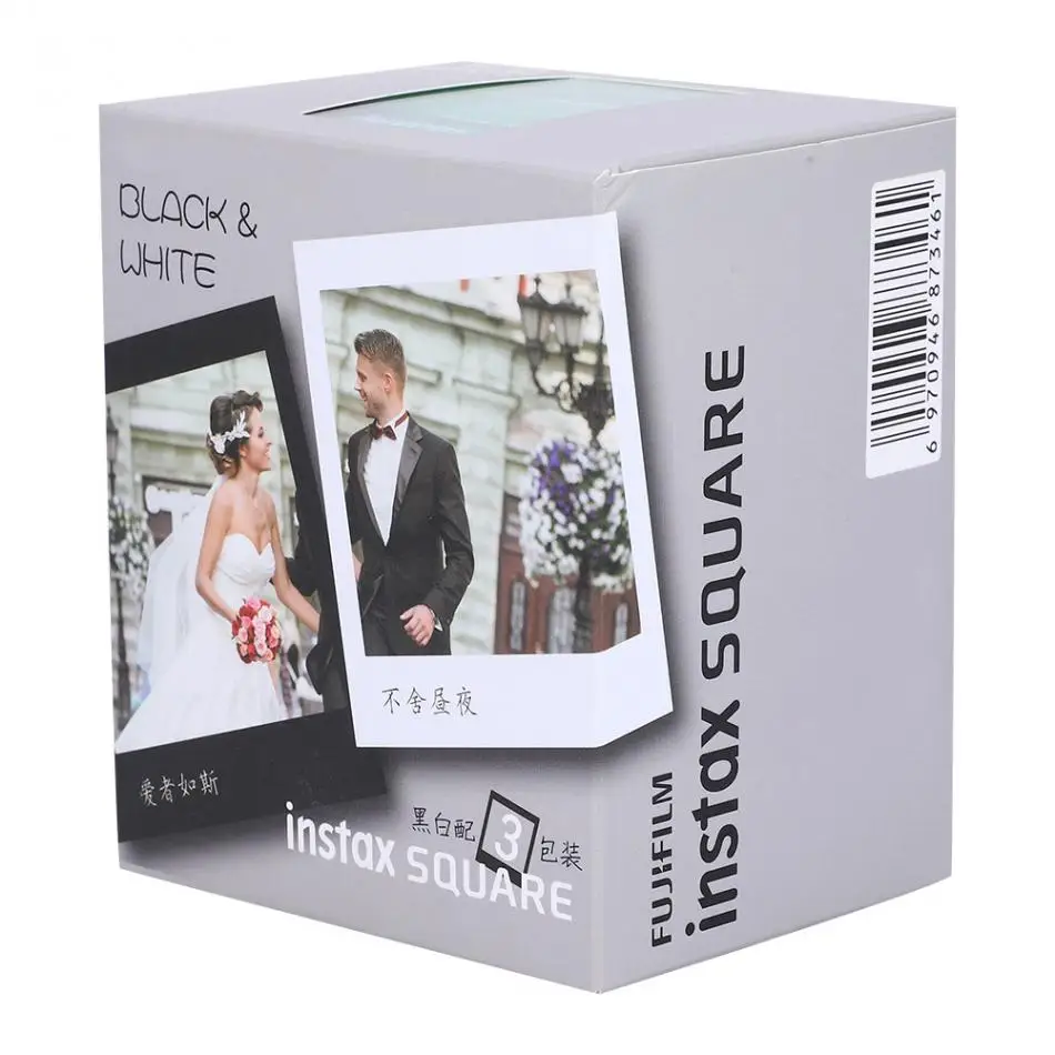 Fuji пленка Instax белого и черного цвета для камеры Fujifilm комплект 30 шт. для цифровой фотокамеры Fuji Instax SQ10/SQ6/SP-3/SQ20