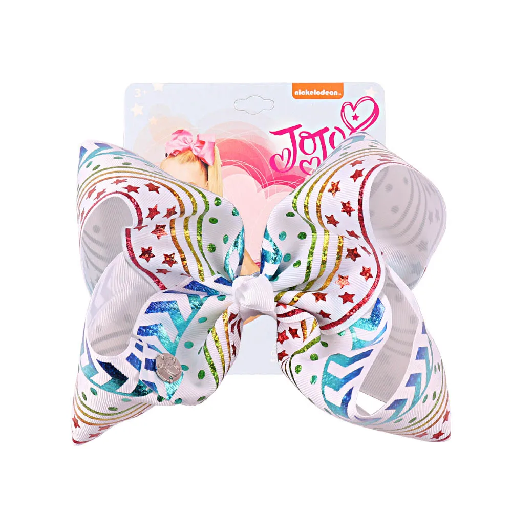 42 " Большой фирма JOJO Bow W заколки для волос для девочек Дети ручной металлических воздушных шаров с принтом с бантом из ленты Джамбо бант для волос аксессуары для волос - Цвет: 42
