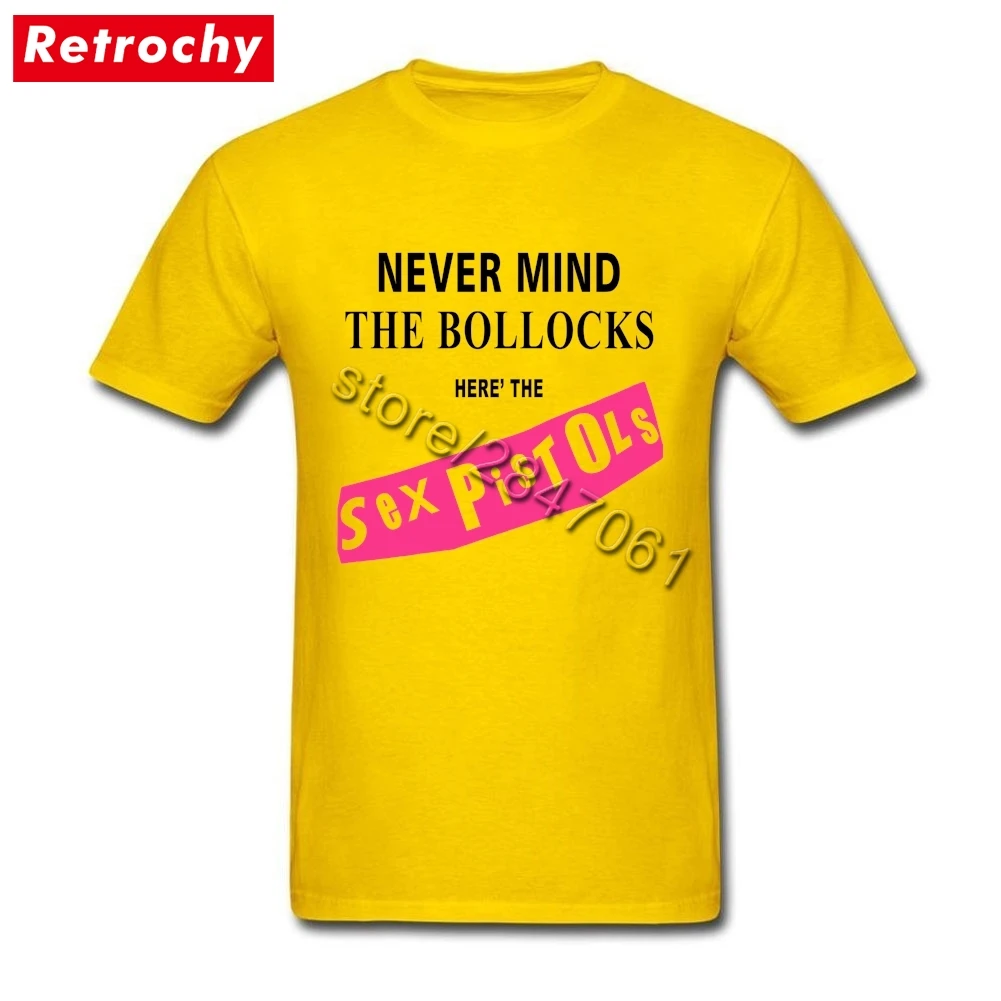 Желтая британская секс-рубашка с пистолетами Never Mind The Bollocks для мужчин, сумасшедшая графическая рок-группа, футболки с коротким рукавом и круглым вырезом, футболки Merch - Цвет: Цвет: желтый