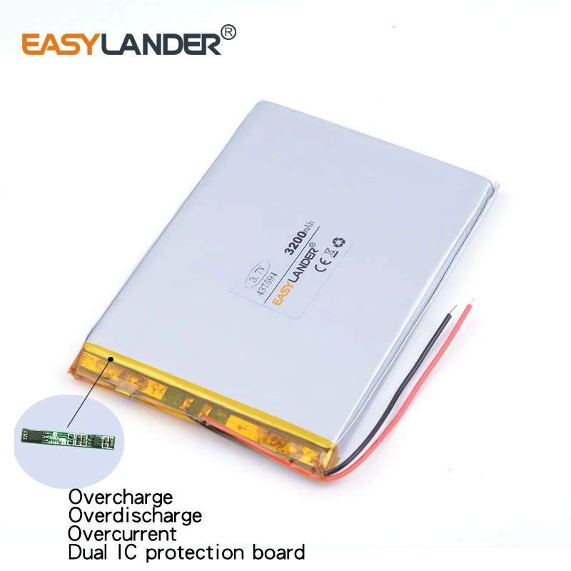 10 шт./лот 3 7 в литий ионная полимерная аккумуляторная батарея 3200 мАч 437594 для