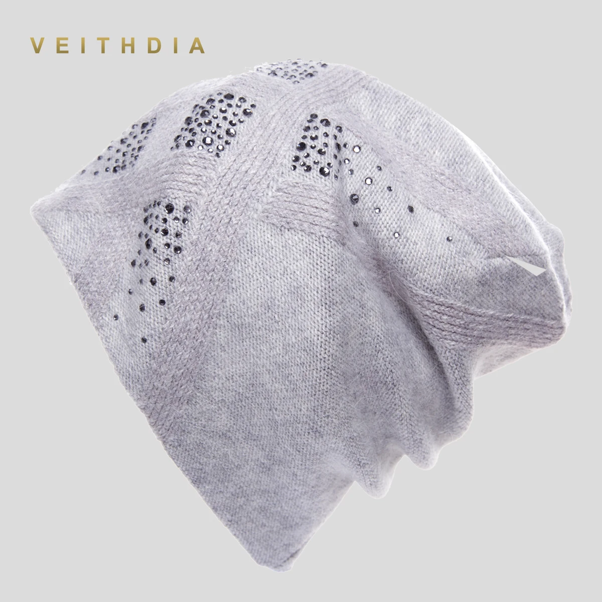 Женские кашемировые шапки VEITHDIA повседневные двухслойные плотные вязаные для