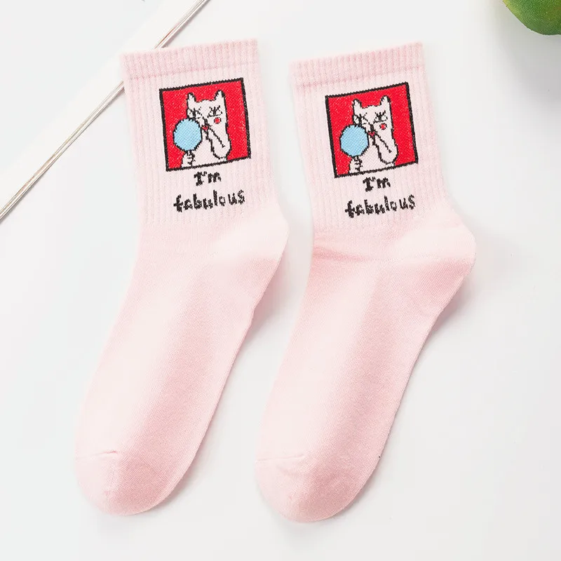 Женские носки в японском стиле Kawaii Harajuku Забавные милые женские хлопковые с