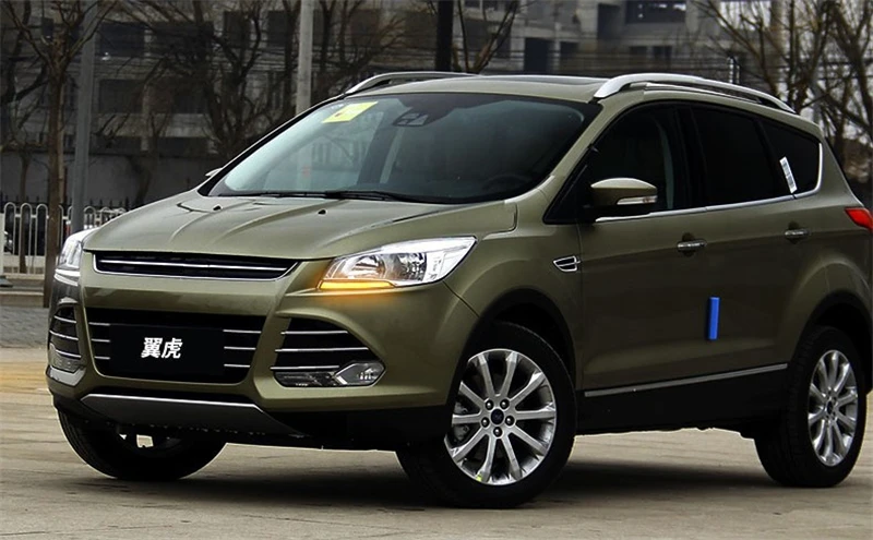 1 пара для Ford Kuga Escape 2013 дневной ходовой светильник DRL светодиодный противотуманный фонарь с желтым поворотным сигналом