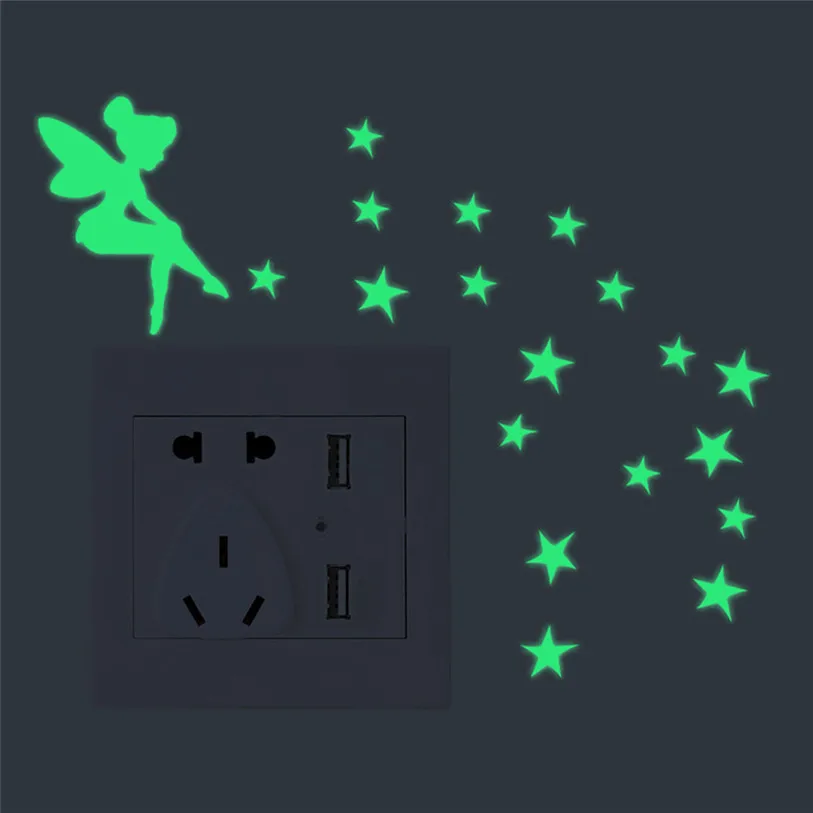 switch sticker wall decoration fairy luminous cover protection stickers for kids rooms animals #F#40AT28 | Дом и сад