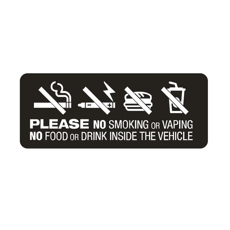 

10x4cm NO SMOKING VAPING FOOD DRINK IN VEHICLE Notice Car,Van,Taxi,Window Stickers car Stickers da4-0053