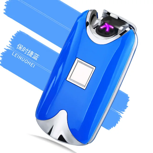 Индукционная Usb перезаряжаемая Зажигалка Isqueiro De Plasma, электрическая двойная дуга, ветрозащитная зажигалка, зажигалка для сигар, HY-8017 - Цвет: Sky blue