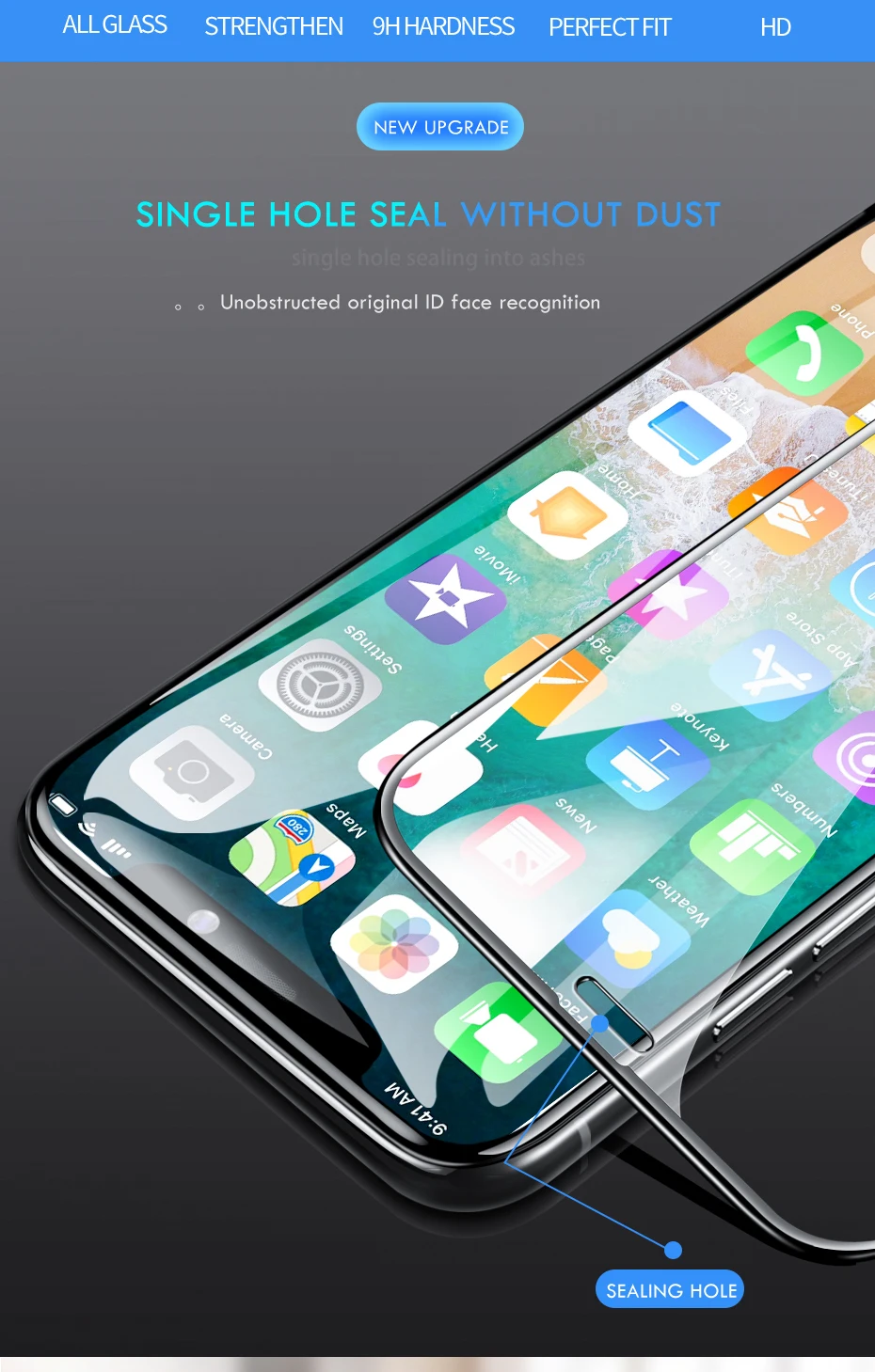 6D полное покрытие из закаленного стекла для iPhone X XS Max полный изогнутый край протектор экрана закаленное стекло для iPhone X XS Max стеклянная пленка