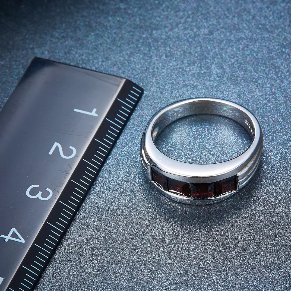 Hutang 1.92Ct тайна Черный гранат Твердые 925 пробы Серебряное кольцо для женщин Мода Ювелирные украшения января камень натуральный драгоценный камень