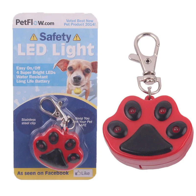 СВЕТОДИОД Мигает Pet Cat ошейник Pawprint подвеска метки LED Цепочки и ожерелья воротник