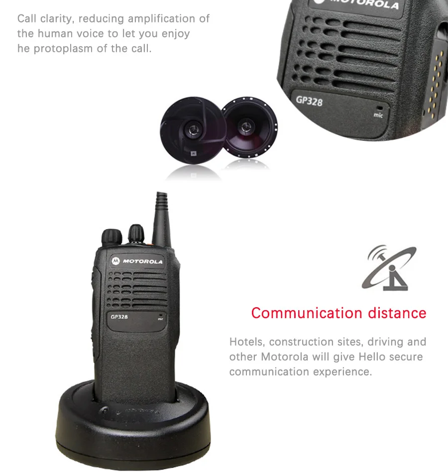 Motorola GP328 Взрывозащищенная рация наружная портативная Высокая мощность Двухдиапазонная 10 км портативная приемопередатчик двухстороннее радио