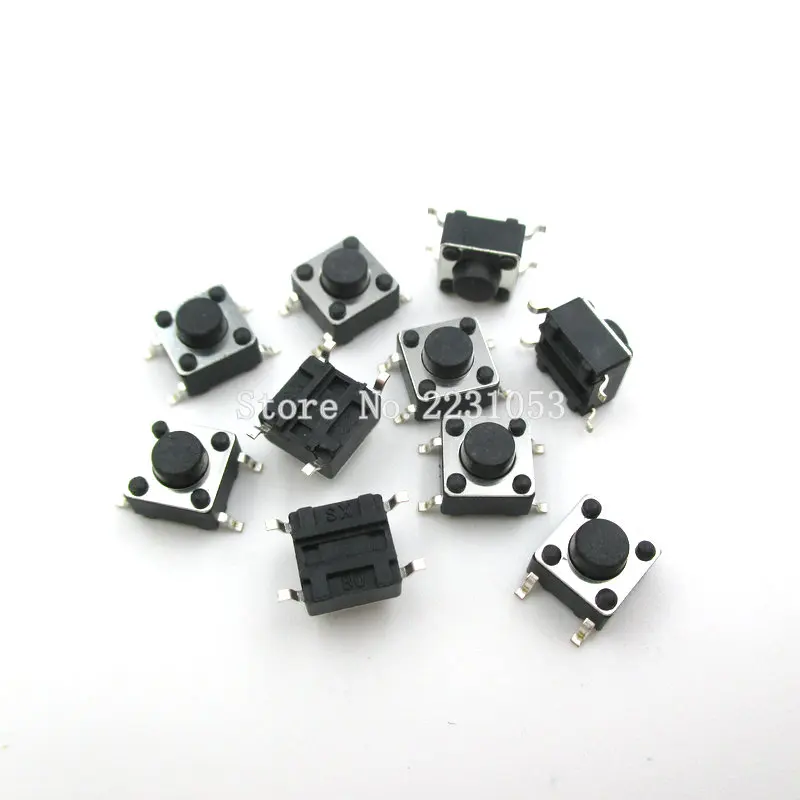 100 шт./лот 6x6x5 мм 6*6*5 чип SMD кнопка пластиковая головка тактовый переключатель