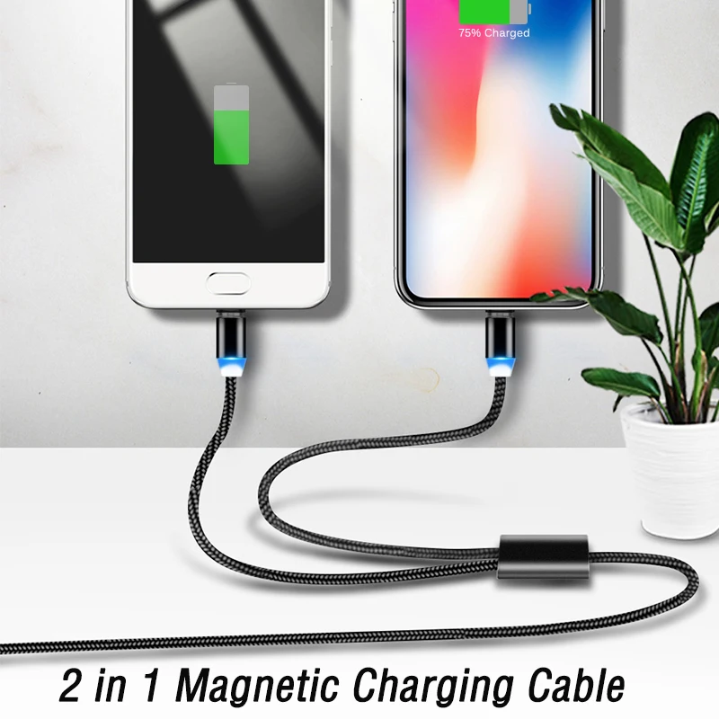 120 см 2 в 1 Магнитный кабель mi cro Usb type C зарядный для Xiaomi 9 8 samsung huawei телефон зарядное