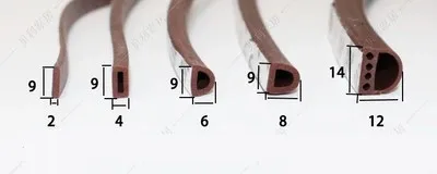 Уплотнительная лента из силиконовой резины 6 м/лот типа E/D/I для двери/окна