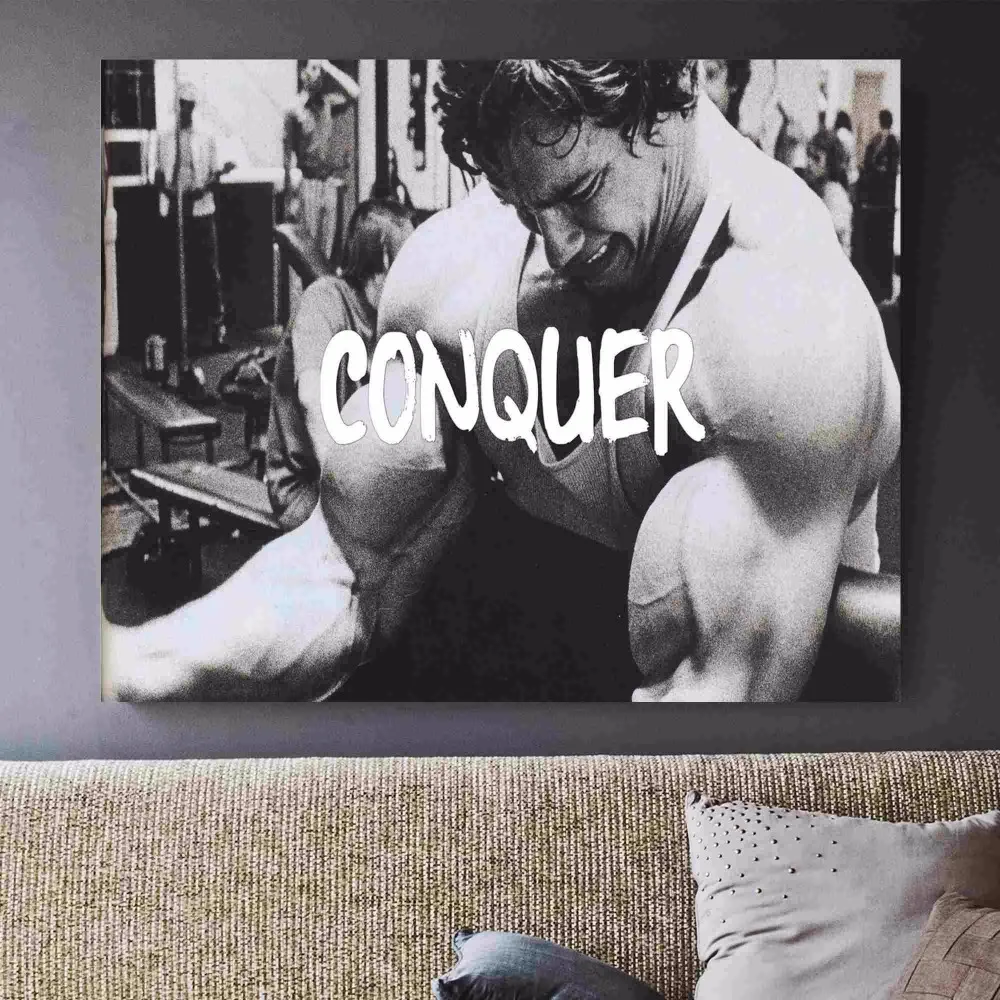 Arnold Schwarzenegger Conquer Art Print Painting Poster Wall Pictures For Room Home Decoration Decor No Frame | Дом и сад