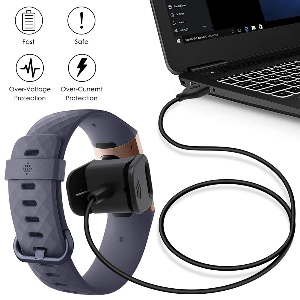 Новое поступление сменный позолоченный зарядный кабель с зажимом для Fitbit Charge 2/3