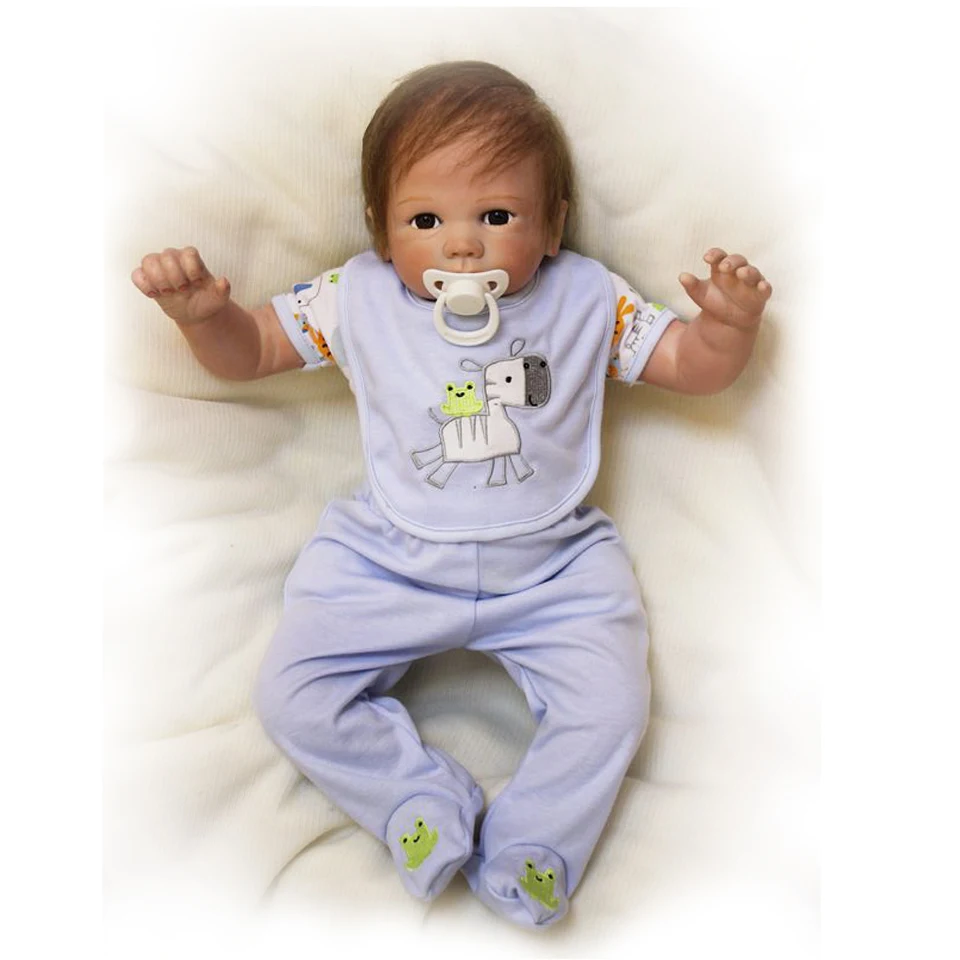 Милые 22 дюймовые Мягкие силиконовые виниловые куклы Reborn Baby Doll Sleeping Girl Boneca 55 см