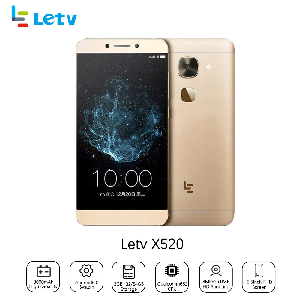 Letv LeEco Le 2 X526 X520 S3 X522 Смартфон Глобальная версия 5,5 дюйма Snapdragon 652 Окта-кора Смартфон Android 6,0 3 ГБ ОЗУ.