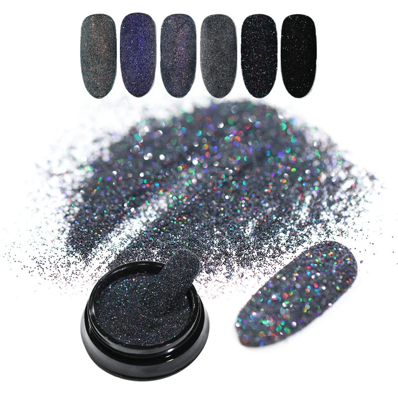 2 г порошок для Ногтей Сияющий мерцающий лазерный блеск волос шерсть пигмент