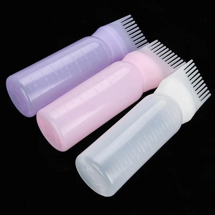 

3 Colors Hair Dyeing Bottle Brush Shampoo Hair Color Oil Comb Applicator Tool Hair Dyeing Bottle