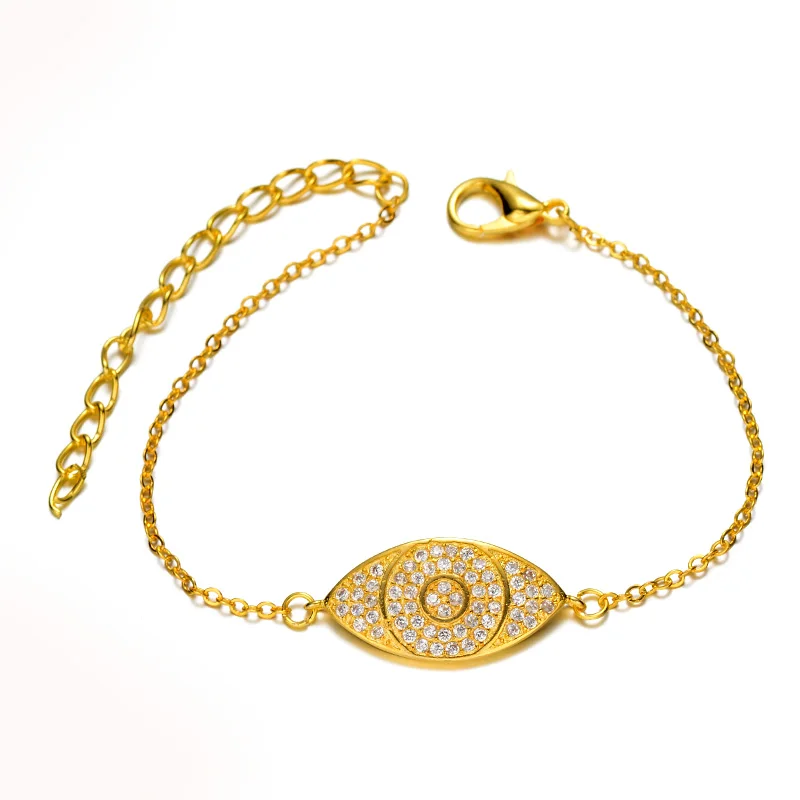 2019 браслеты с микрозакрепкой и кубическим цирконием изображением сглаза ручной