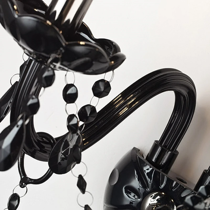 Одноголовый Европейский K9 хрустальные настенные лампы черный/белый/прозрачный