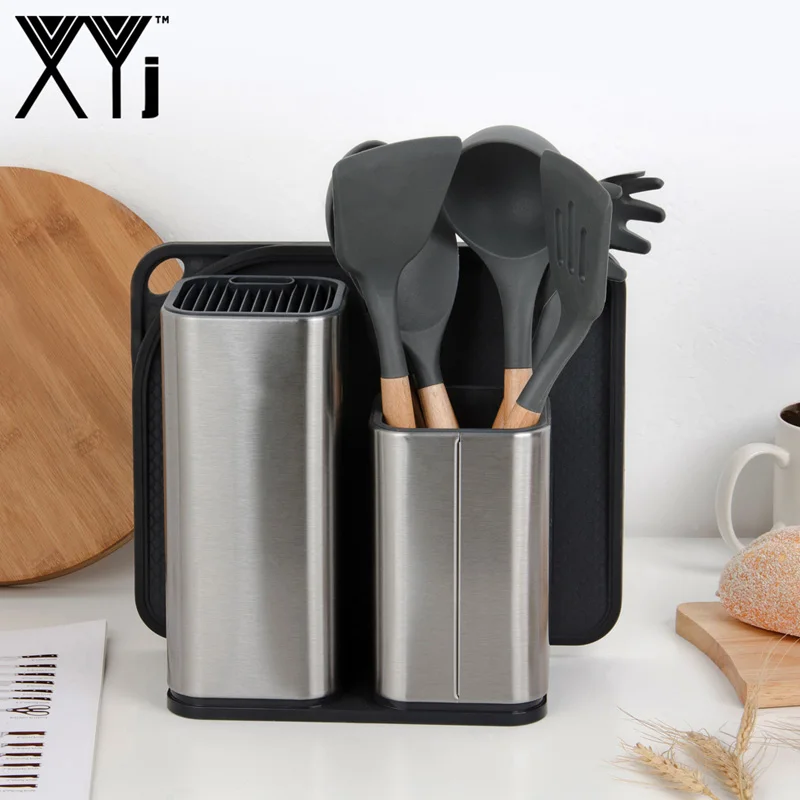 E.10pcs set XYj, кухонные инструменты, деревянная кухонная утварь, держатель, подставка для ножей, лучший подарок для кухонных гаджетов, экономия места, кухонные принадлежности - Цвет: E.10pcs set