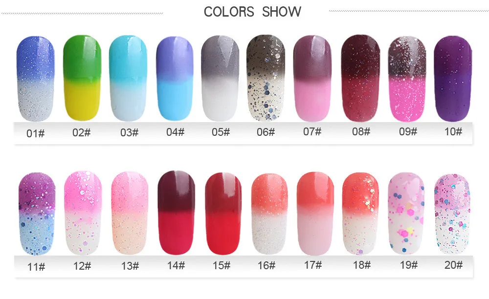 6 мл Температура Хамелеон Термальность изменить Цвет Soak Off ногтей UV LED-польский