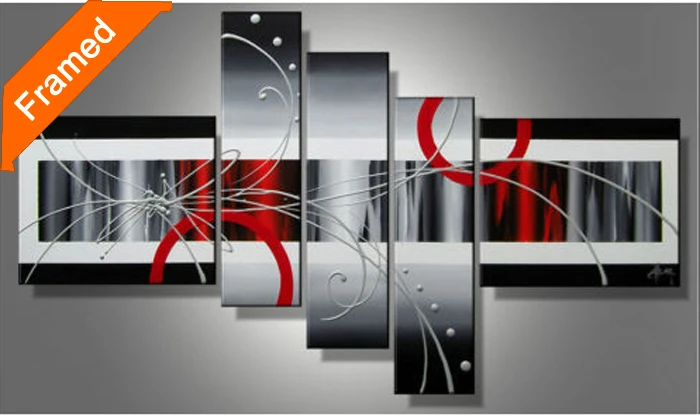 Картина на холсте в рамке Современная многопанельная настенная живопись для