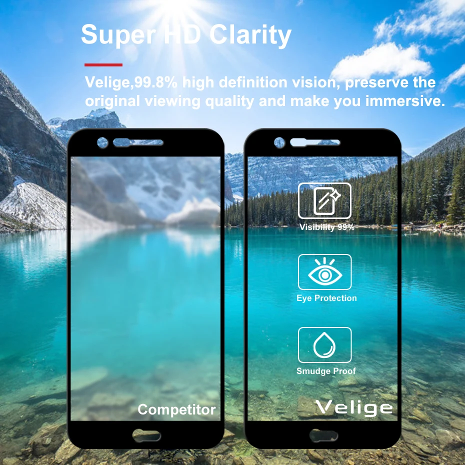 Закаленное стекло Velige с полным покрытием для LG K10 2017 K 10 защита экрана из
