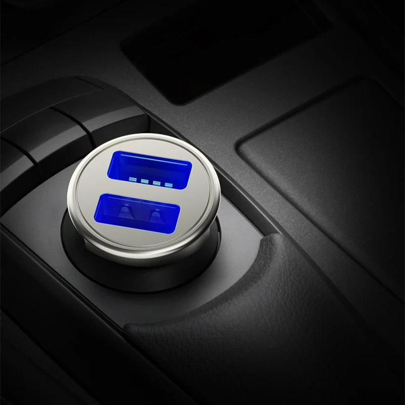 4.8A автомобильное зарядное устройство адаптер металлический двойной USB
