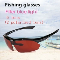 6 lens fishing eyewear filter blue light polarized cycling glasses bike goggles mtb outdoor sports bicycle sunglasses uv400