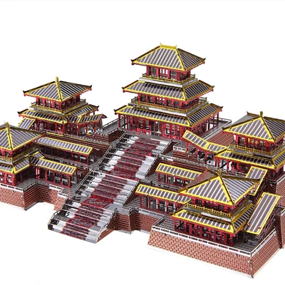 Epang Palace Piececool 3D металлическая головоломка зал суперма гармония Yuewang башня Строительная модель комплект головоломки Развивающие игрушки для взрослых детей - Цвет: Epang Palace