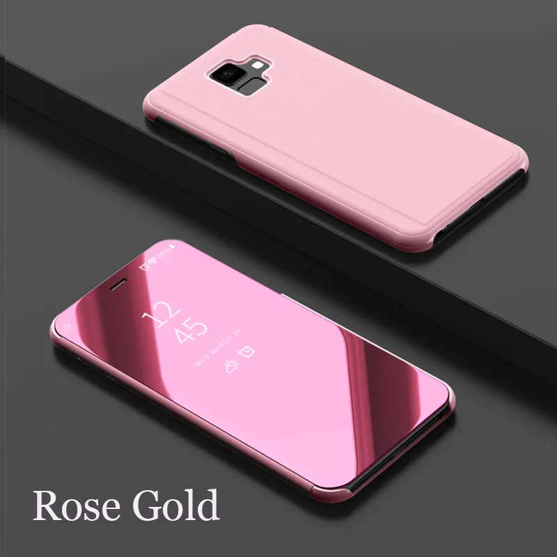 Rose Gold Сенсорный Чехол-подставка чехол для samsung J3 J5 J7 J4 J6 плюс J3 J7 J8 J2pro J7 Max Plus Prime зеркало 360 Полное покрытие - Цвет: Rose Gold