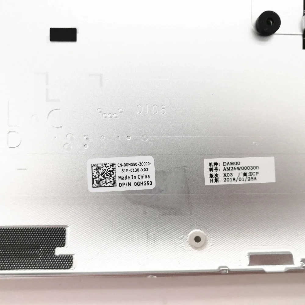 Новый оригинальный нижний чехол для Dell XPS 15 9560 9570 Precision M5520 0GHG50 GHG50 Silver|Сумки и чехлы