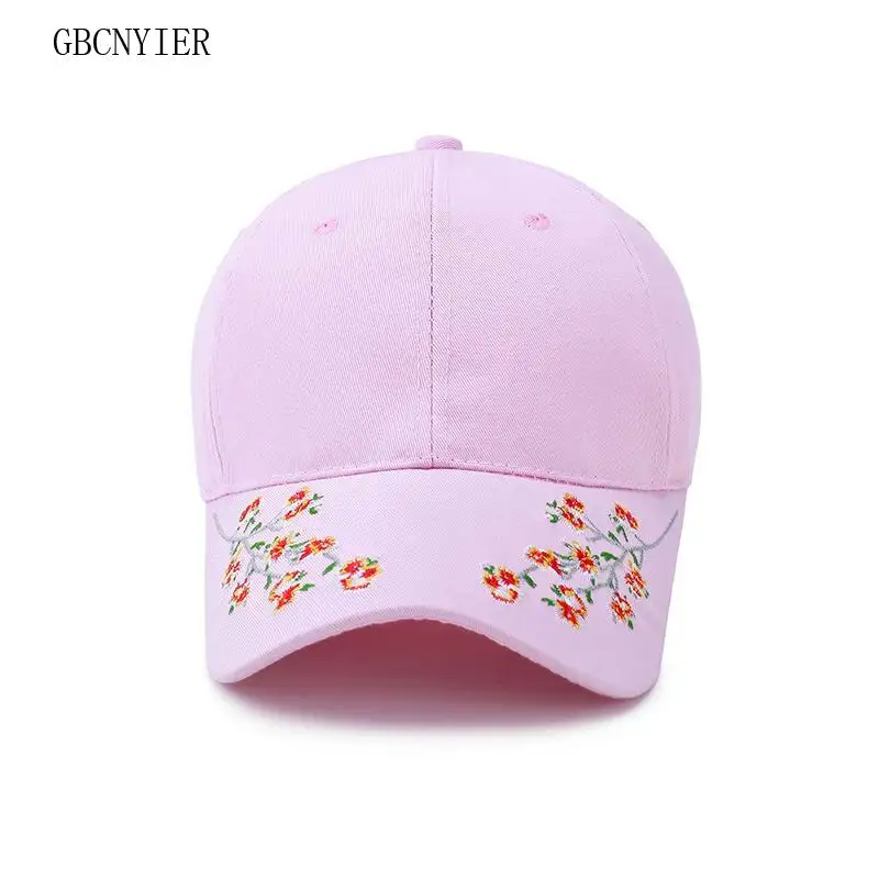 GBCNYIER Plum Embroidery Women Baseball Cap Outdoor Flower Female Sun Hat Fashion Leisure Lady Outdoor Stroll Visor