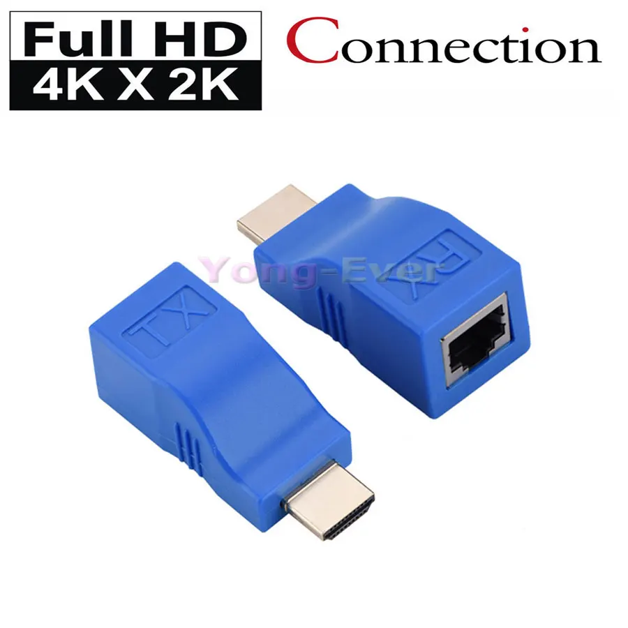 Новинка 2021 1 пара 30 м HDMI удлинитель передатчик TX/RX V1.4 HD 1080P более Cat5e CAT6 Ethernet кабель
