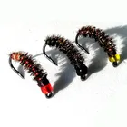 24 шт. павлиньи перья витражные стеклянные бусины головка Нимфа Скад Мидж нахлыстом Мушки для ловли нахлыстом форели рыбалки привлекает насекомых приманки