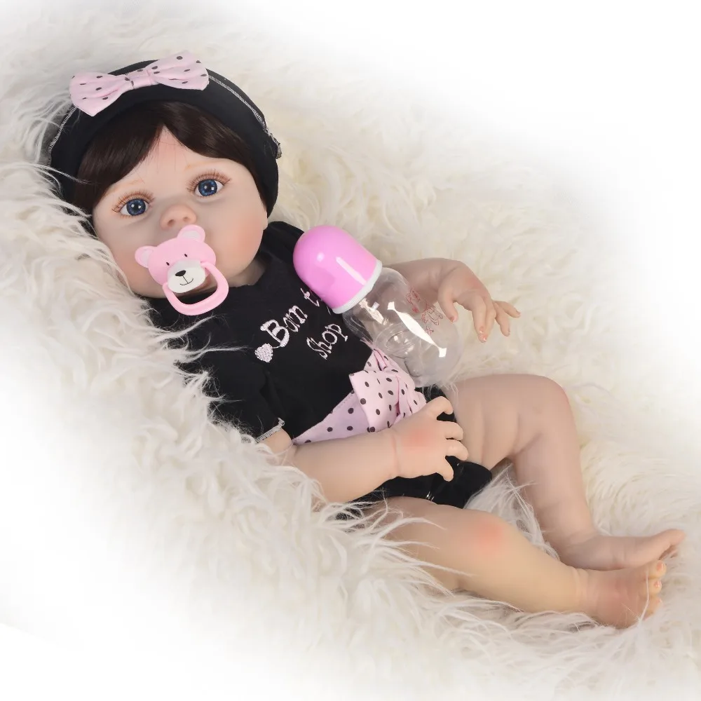 Bebe подарок для девочки 57 см силиконовая кукла новорожденного игрушки малышей