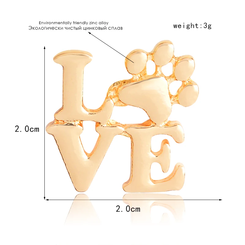 

color Love animal Pins Brooches Cat and dog paw Shirt Jackets Bag lapel Pins Badges Pet Jewelry for Women Girl Kids